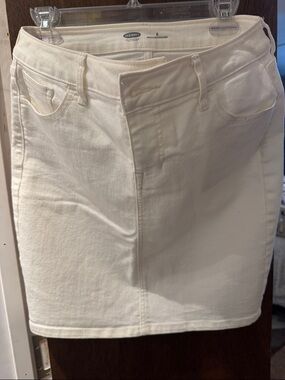 Old Navy Cream Denim Mini Skirt